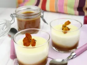 Semoule au lait sur lit de caramel au beurre salé