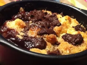 Mon crumble bananes pommes et chocolat
